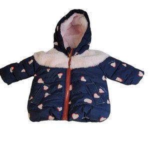 The Marc Jacobs Baby Heart Print Puffer Jacket with Hood size 3 months